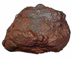 Hematite specimen on white background